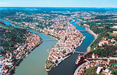 Dreiflüssestadt Passau im Bayerischen Wald